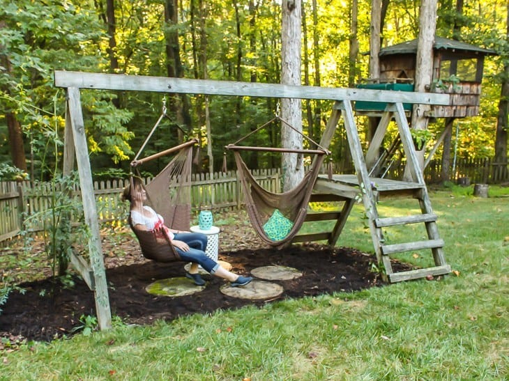 Grown up hammock seat swing set