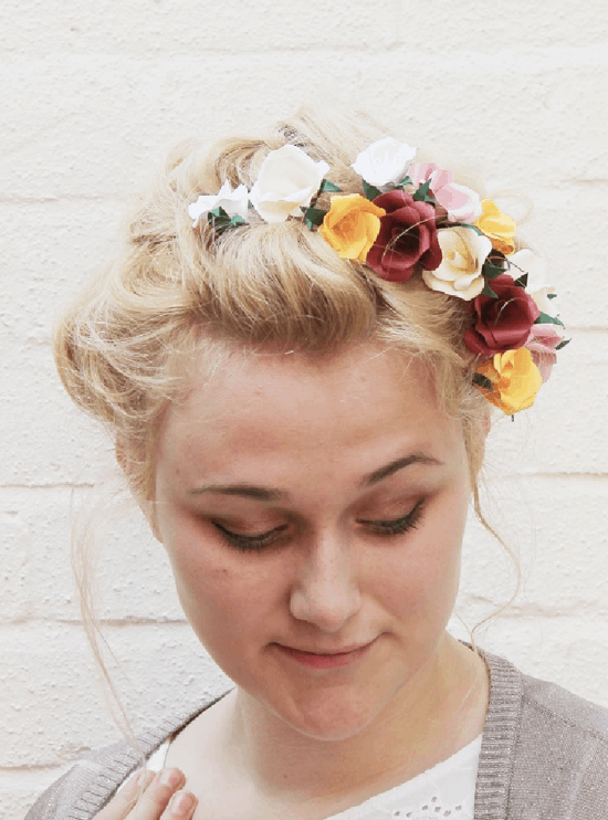Handmade paper hair flowers