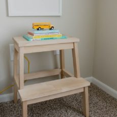 Ikea step stool as a kids' night stand