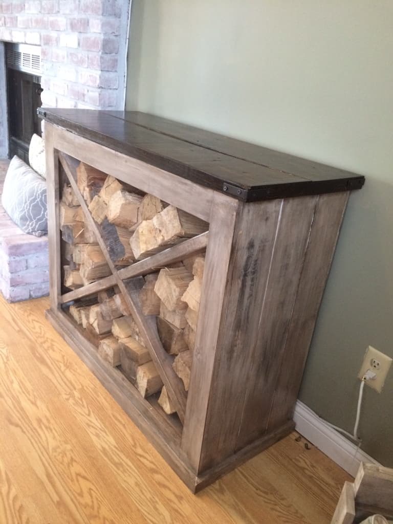 Interior x frame indoor firewood rack