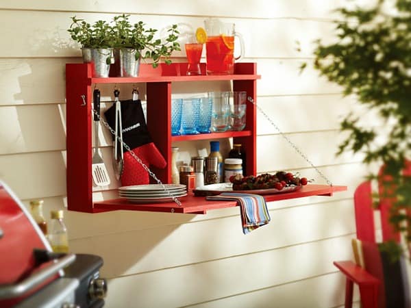 Outdoor patio buffet cabinet