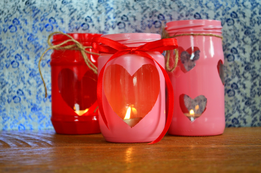 Valentine's mason jar centerpiece