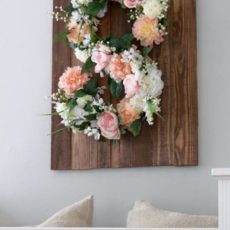 Wood mounted floral monogram