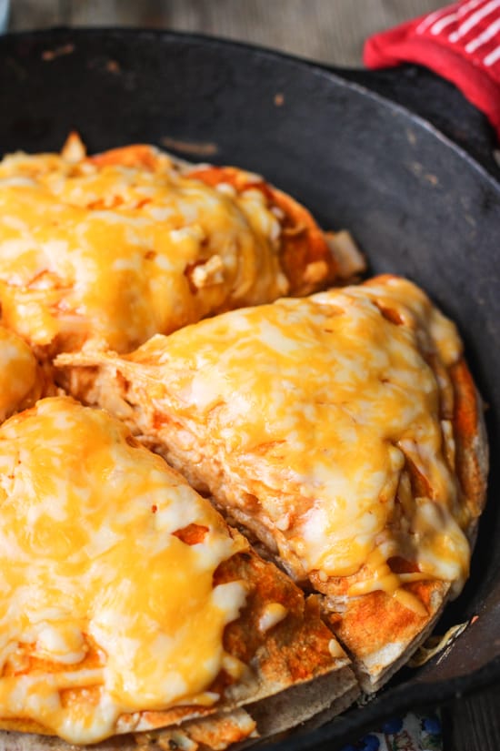 Buffalo chicken tortilla pie