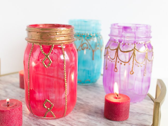 Diy moroccan glass jar lanterns
