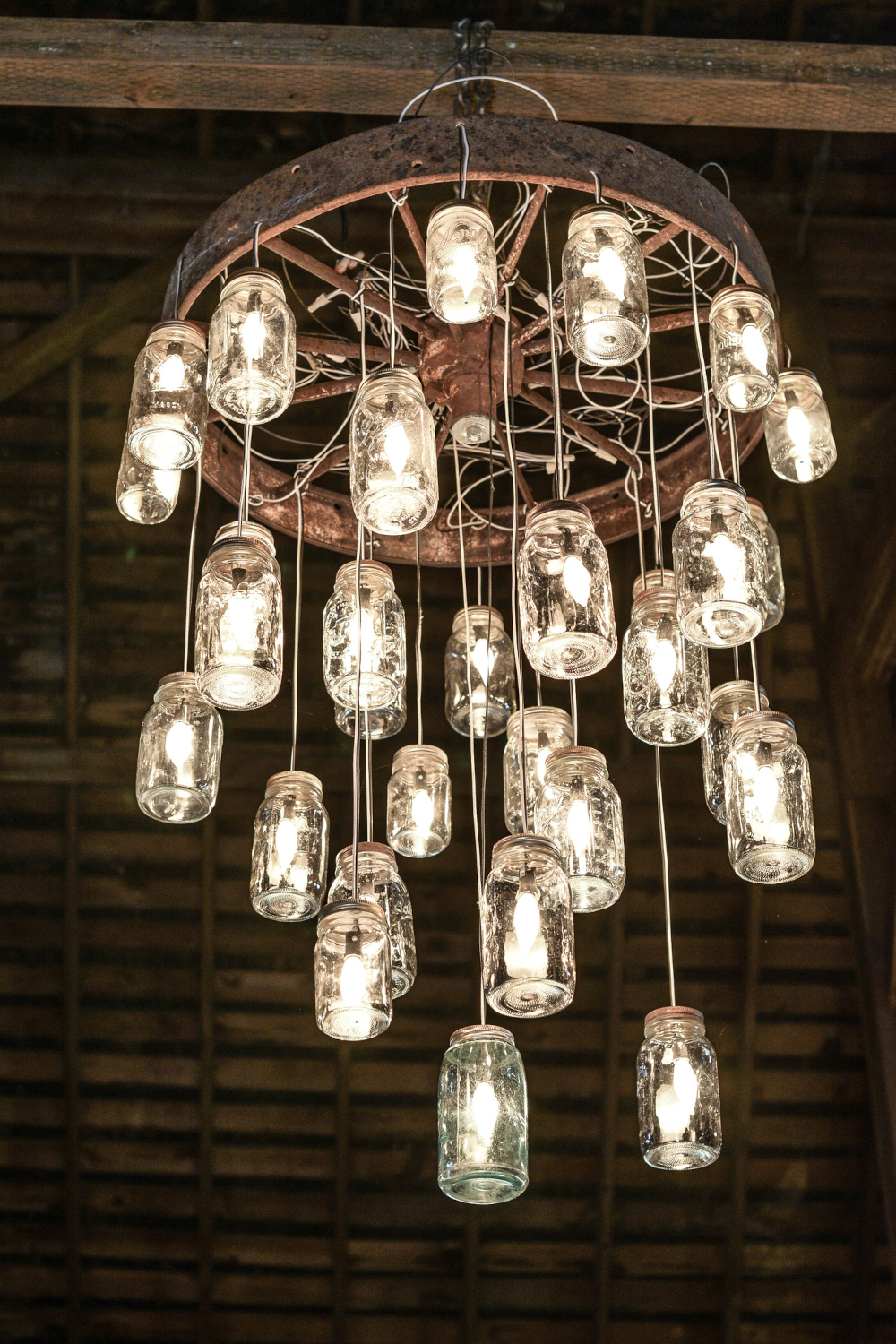Chandelier - Mason Jar Centerpieces with Lights