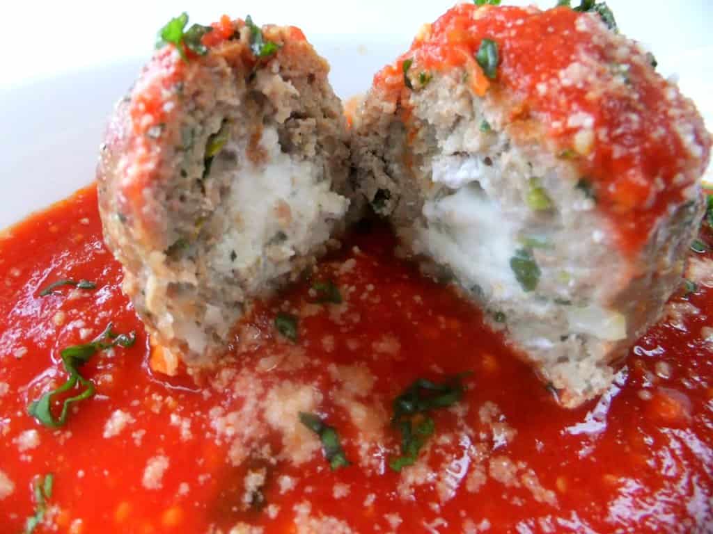 Ricotta stuffed meatballs