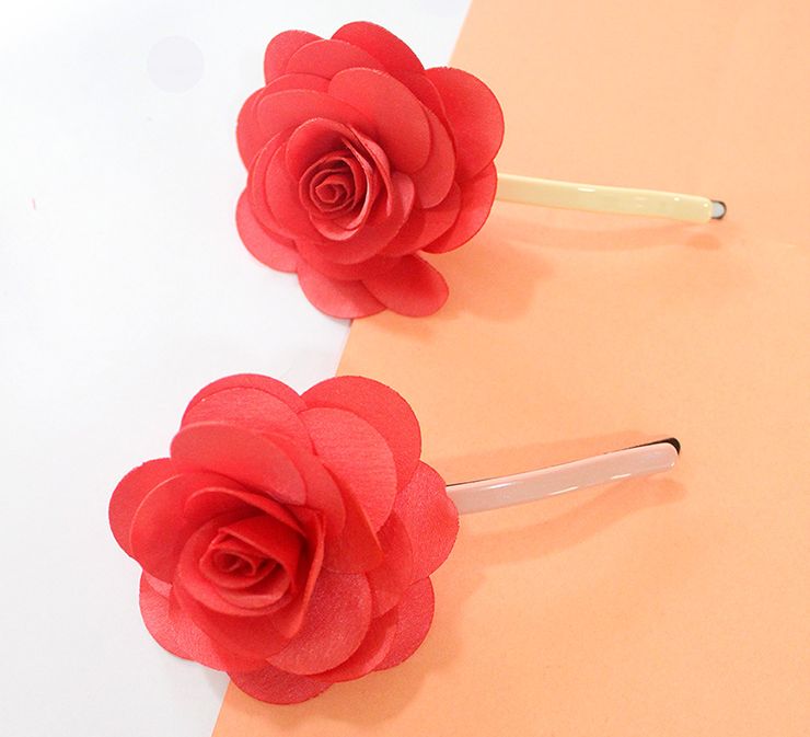 chiffon flower, chiffon flower Fabric flower brooch color rose Accessories Hair Accessories Barrettes & Clips hot pink rose brooch rose pin pink peony for corsage 
