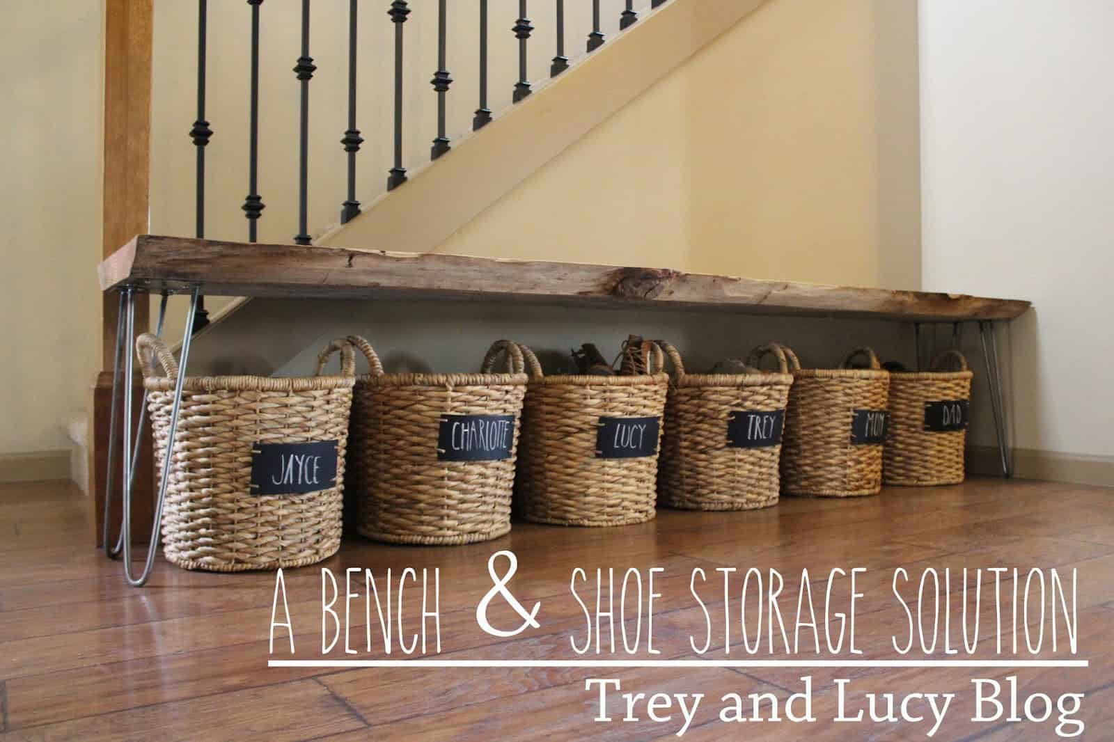 Bench and shoe basket storage
