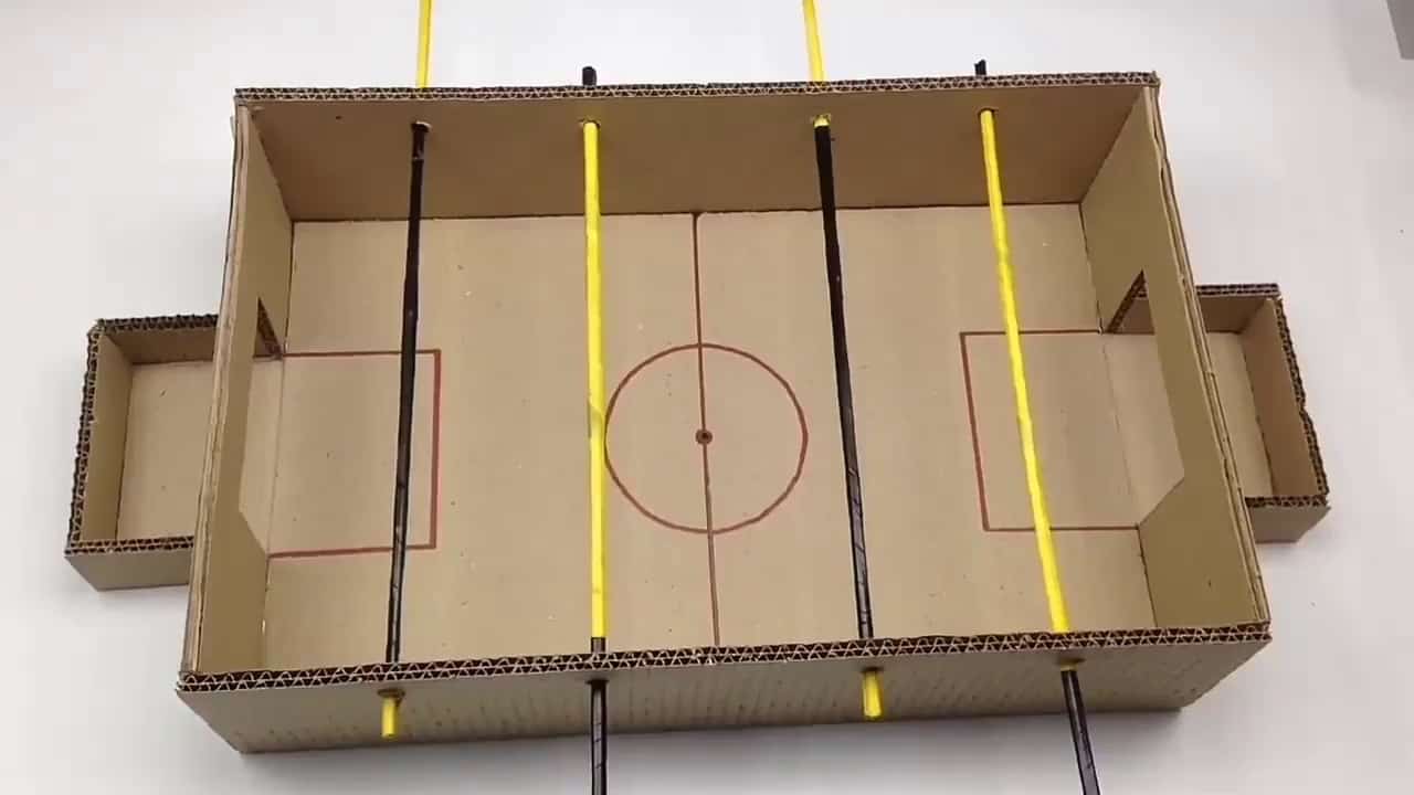 Cardboard foosball table