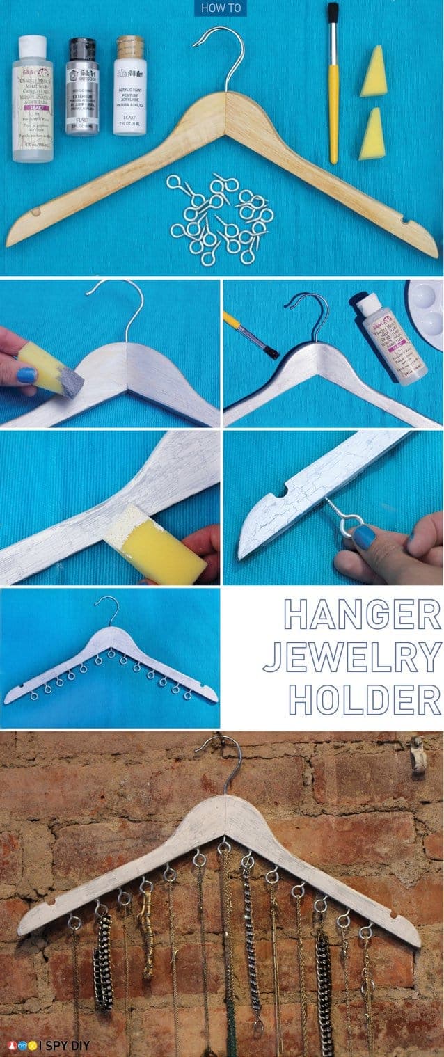 Coat hanger jewelry holder