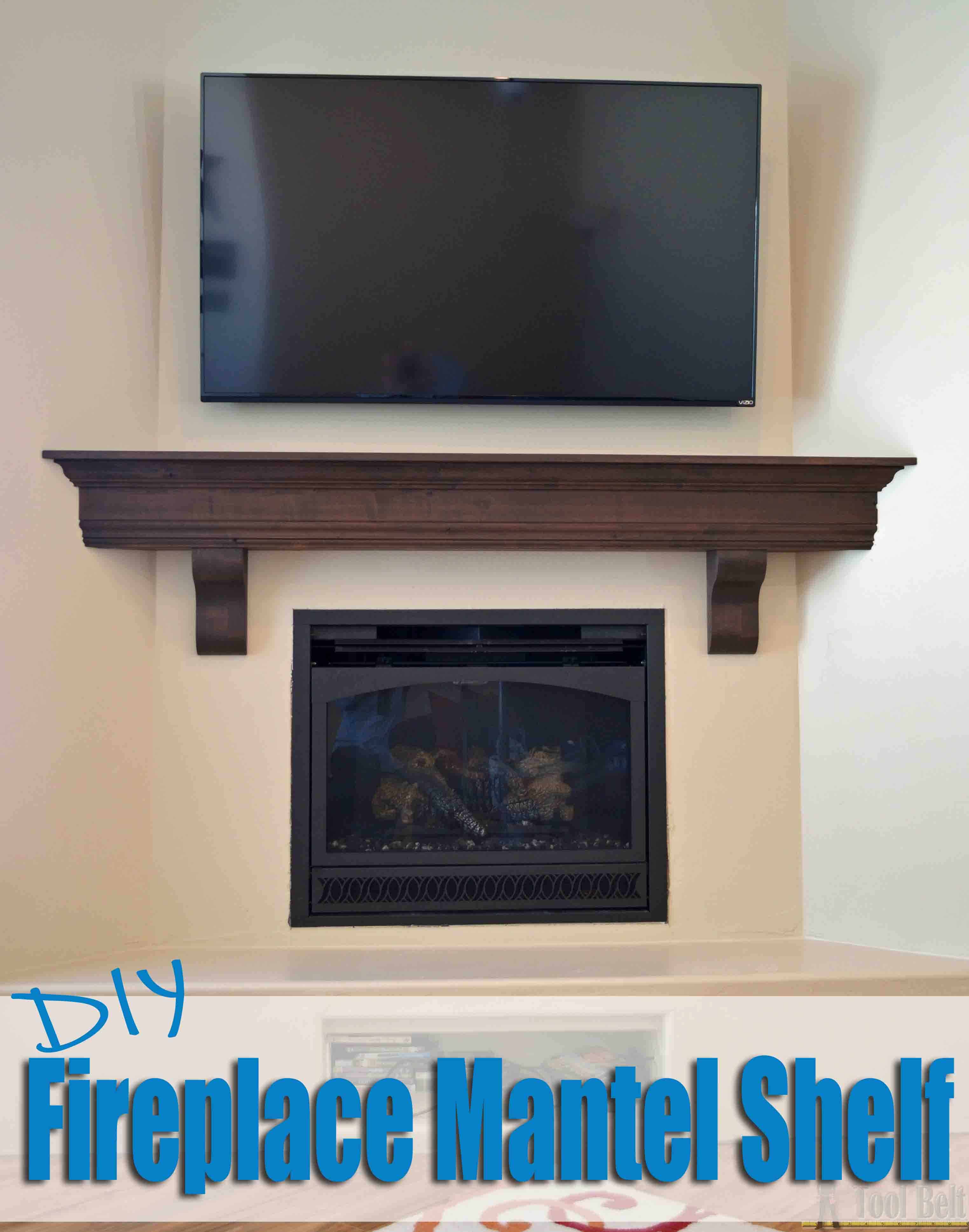 Diy fireplace wall mounted mantel shelf