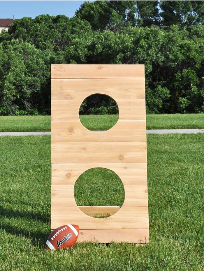 Diy football toss outdoor game