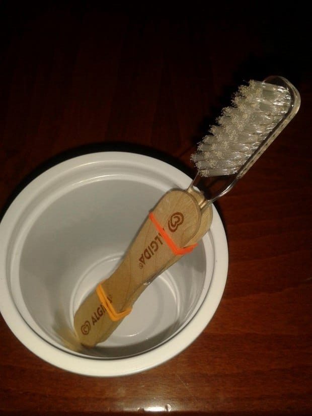 Kid friendly toothbrush handle from popsicle sticks