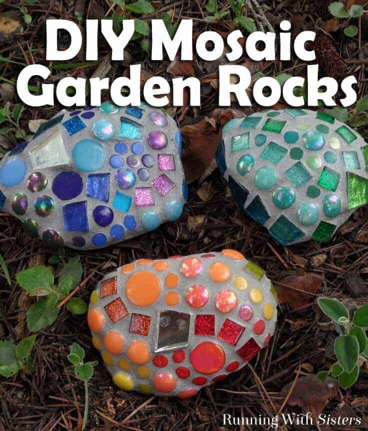 Mosaic garden rocks diy