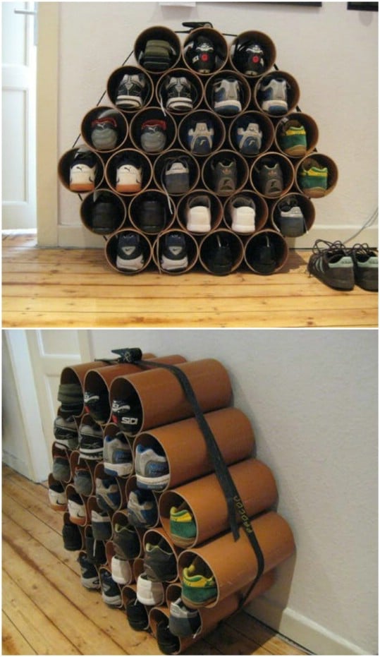 Pvc pipe shoe rack
