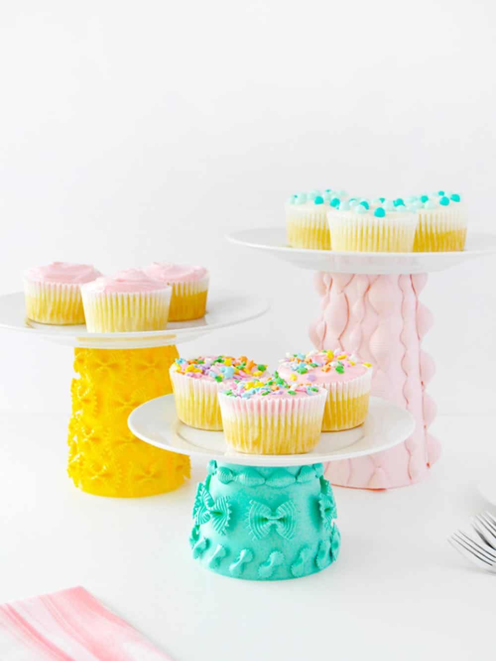 Painted pasta cake stand