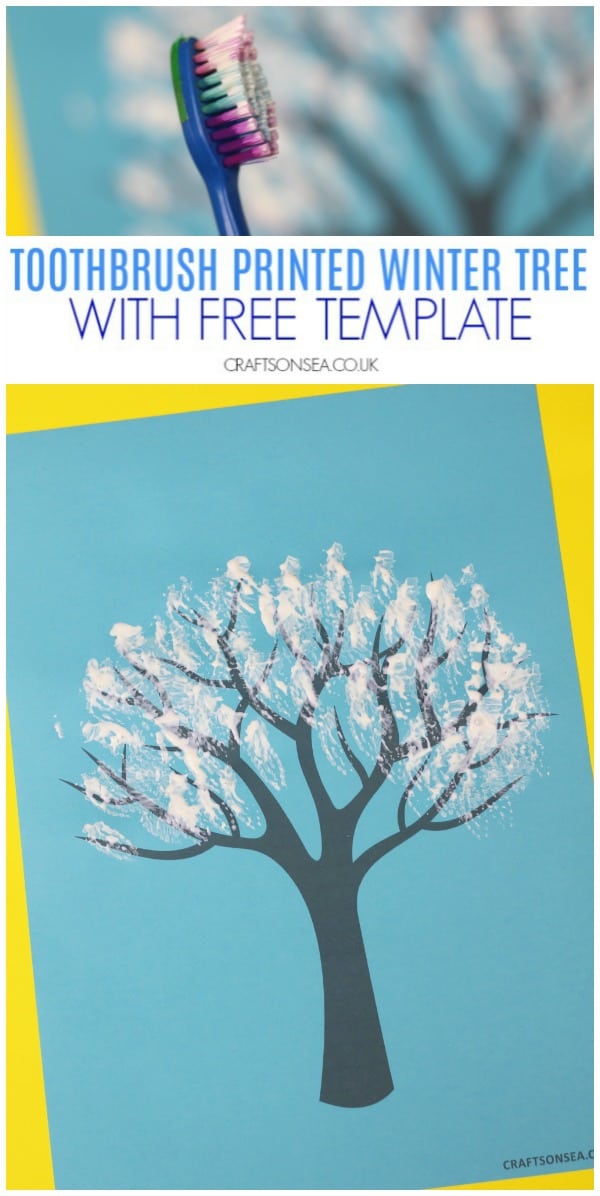 Toothbrush printed winter tree painting