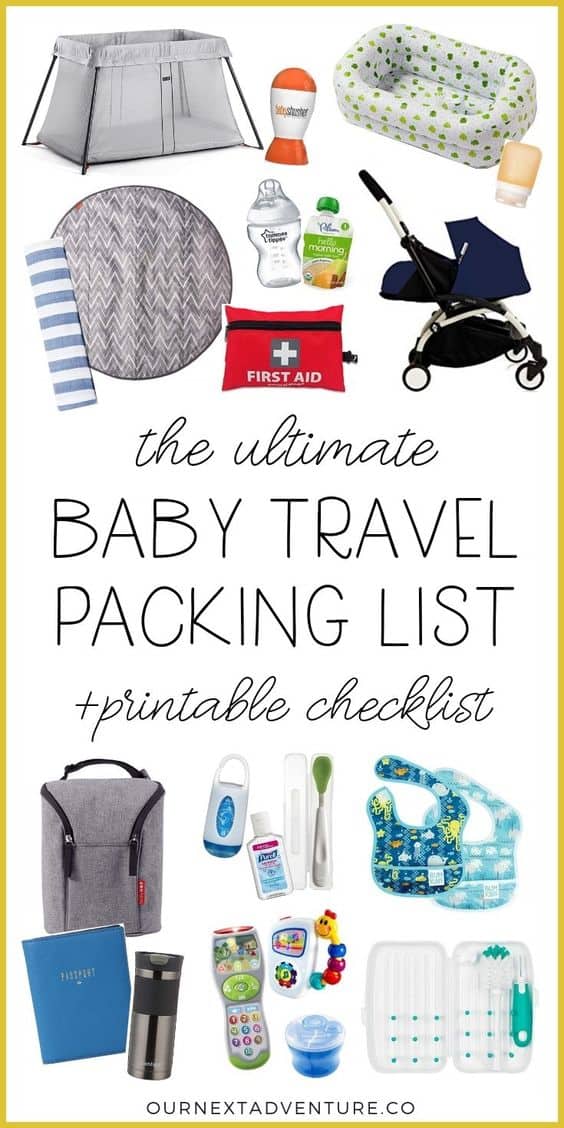 Baby travel packing list