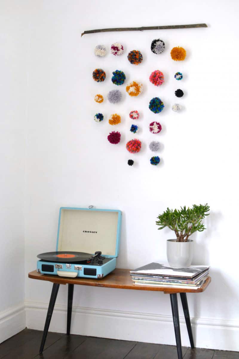 Diy pom pom wall hanging