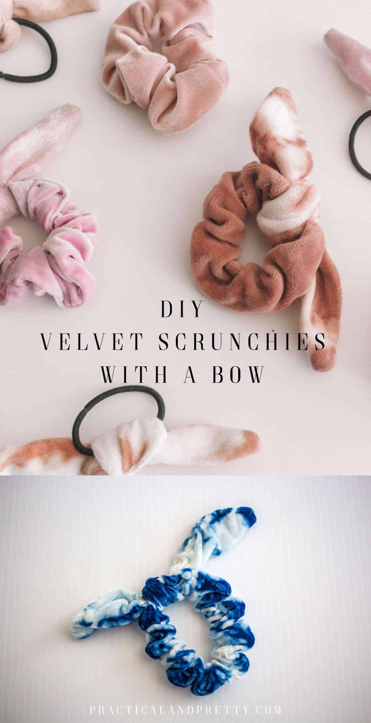 Velvet scrunchies with bow