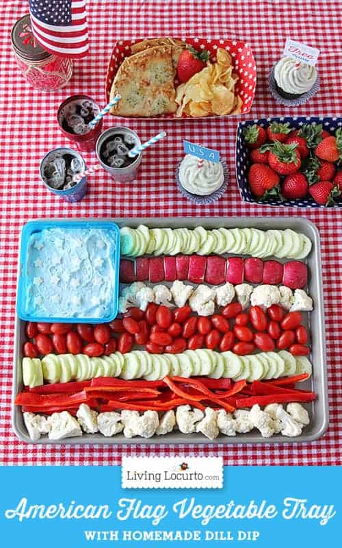 American flag vegetable tray