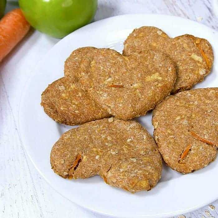 Apple carrot dog biscuits