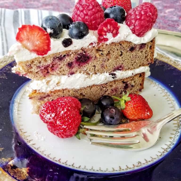 Berry, mlke thistle, and rose hip healthy birhdaay cake