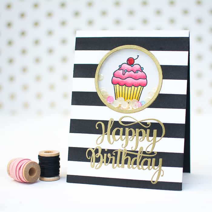 Diy striped sequin shaker card