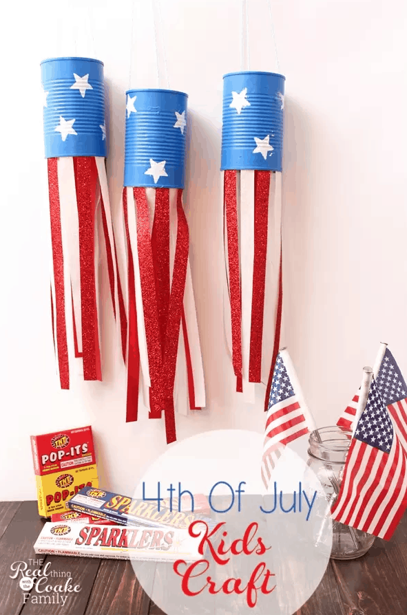 Fourth of july tin can wind socks