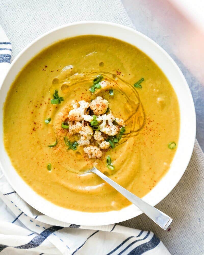 Moroccan spiced cauliflower soup