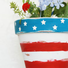 Painted patriotic flower pot