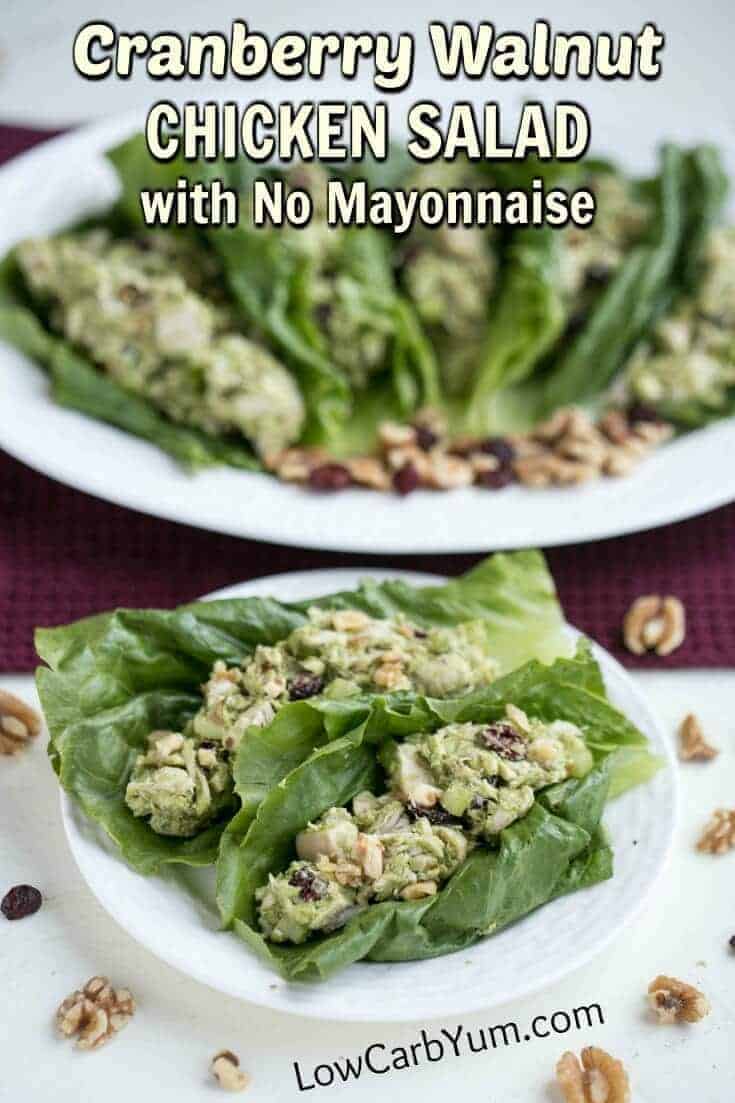 Paleo cranberry walnut chicken salad with no mayo