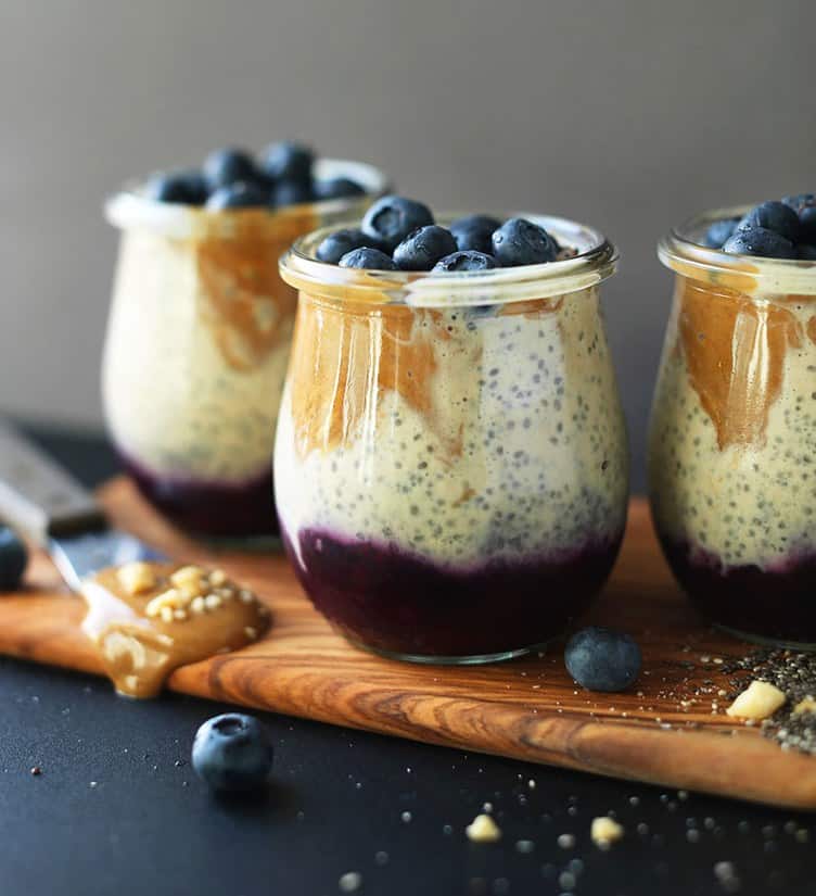 Peanut butter and kelly chia pudding