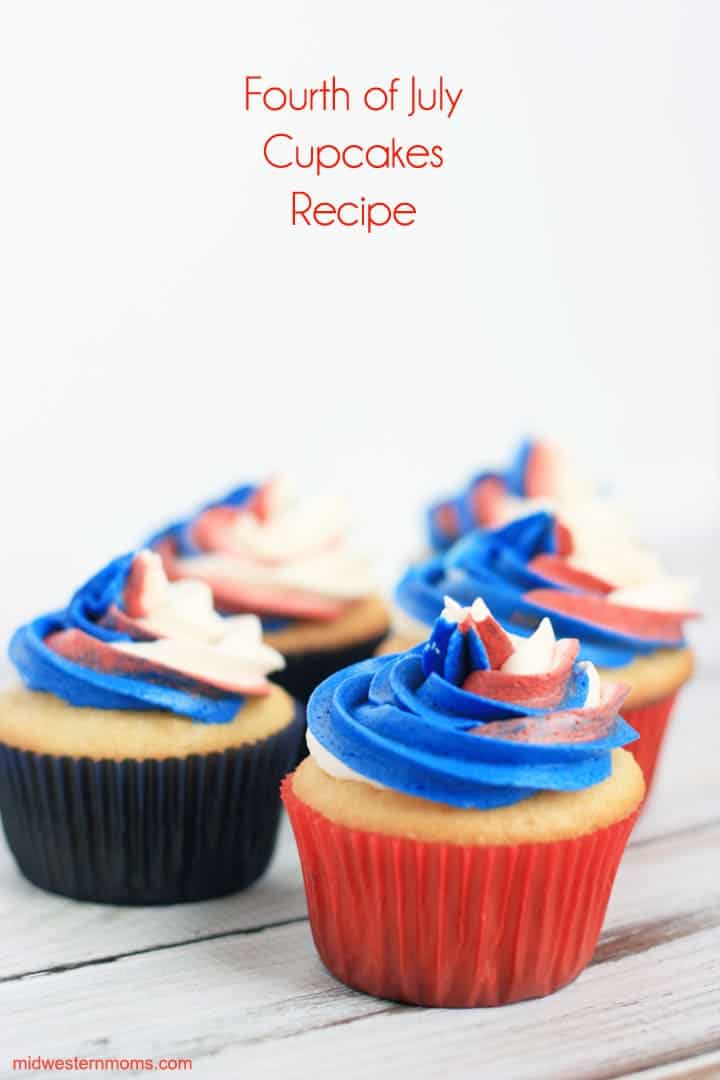 Swirled fourth of july cupcakes