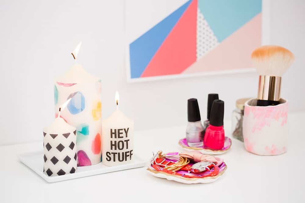 Diy patterned candles