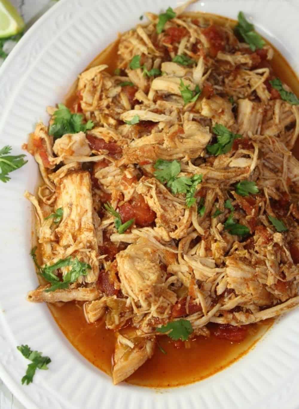 Insta pot shredded mexican chicken