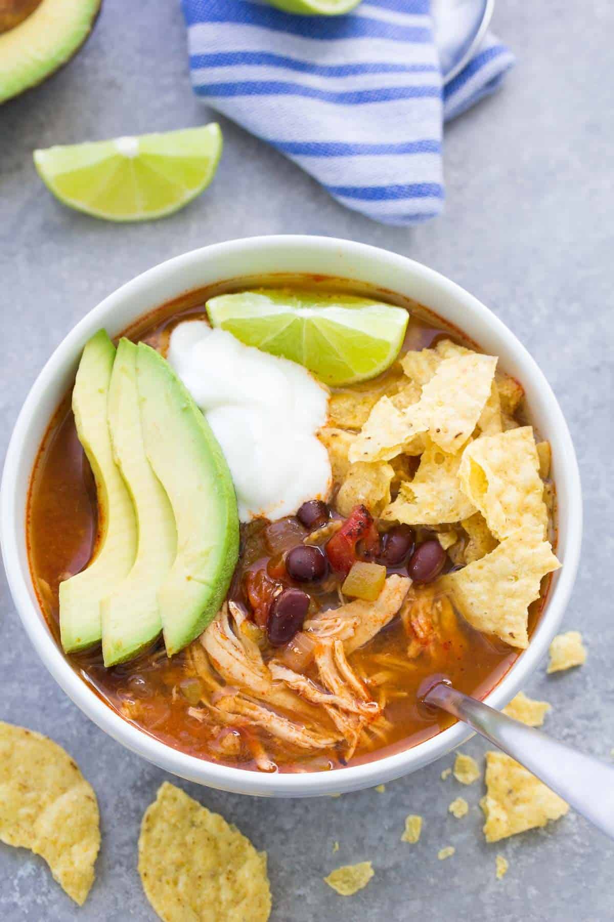 Instant pot chicken tortilla soup