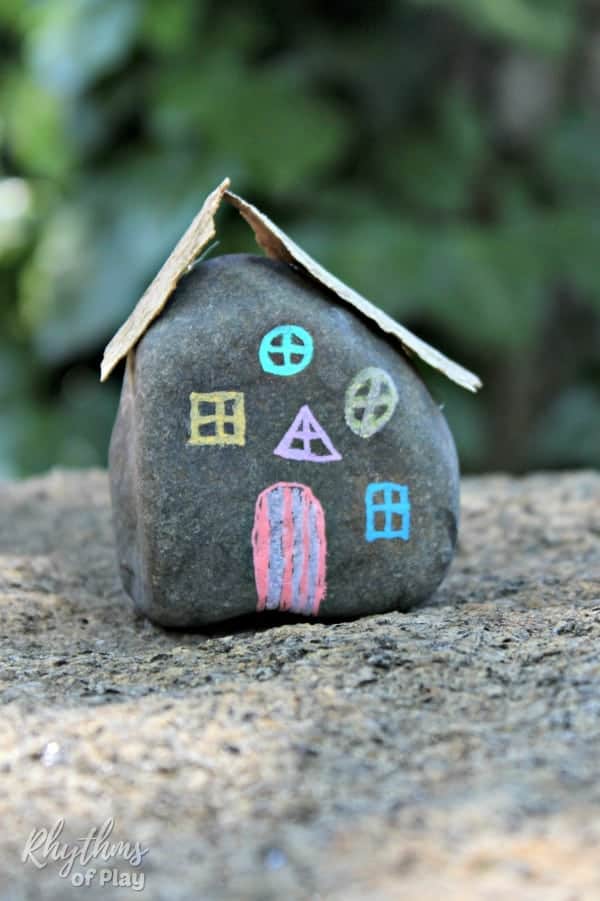 Painted rock fairy houses craft