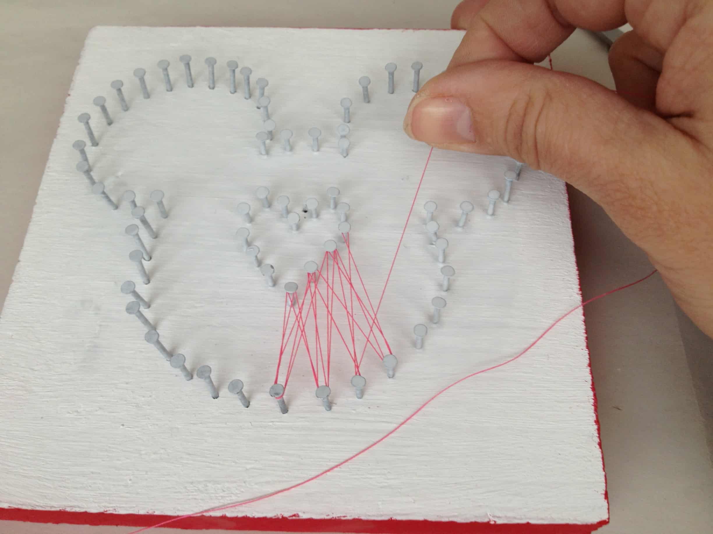 Diy mickey heart string art
