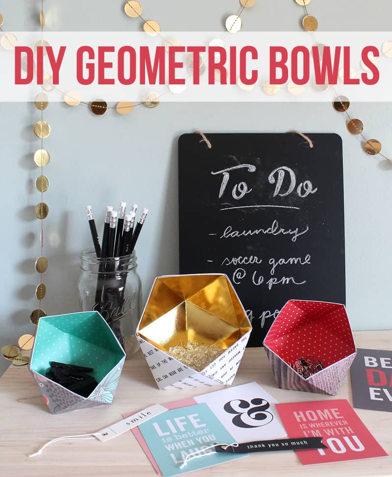 Diy geometric paper bowls