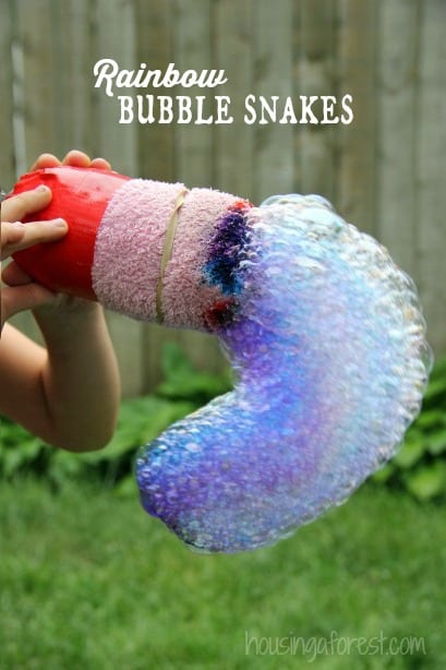 Diy rainbow bubble snakes