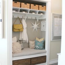 Entryway closet to bench and nook