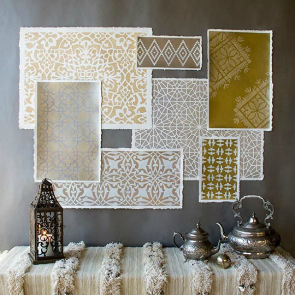 Hometalk diy metallic moroccan screenprints 2