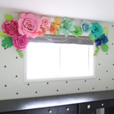 Jumbo paper flower window treatment