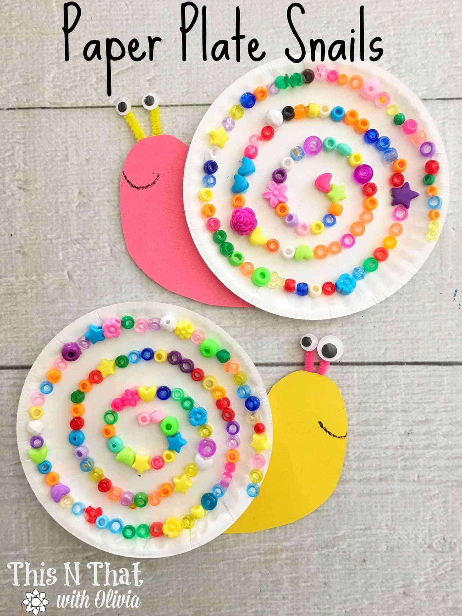 Paper plate and bead snails