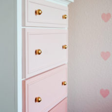 Pink ombre painted dresser
