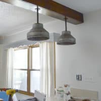 Wooden beam farmhouse light fixtures