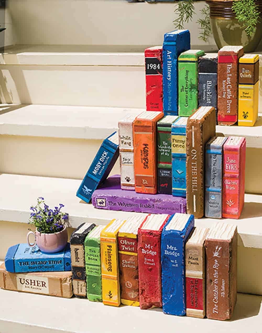 Book Painted Bricks Diy