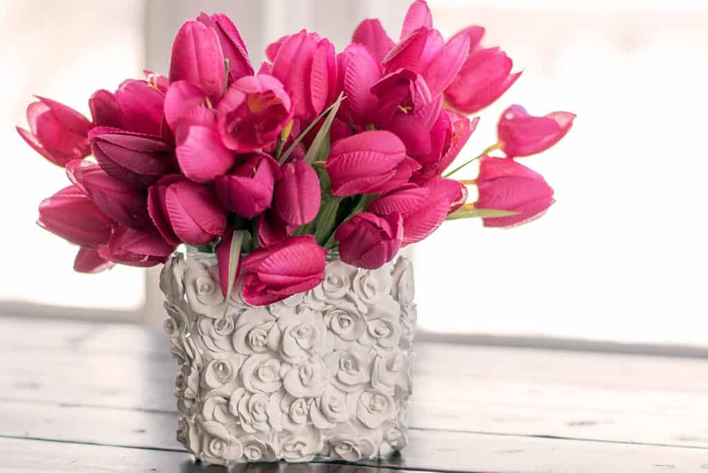 Diy clay flower vase